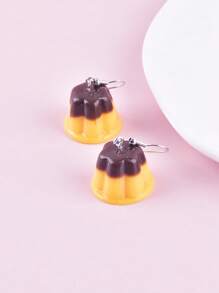 1 paire de boucles d'oreilles pour femmes en forme de pudding dessert 3D, bijoux décoratifs pour fête - pudding - Voir 7