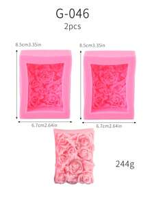 1 pieza Molde de silicona con forma de flor de rosa para hacer velas, molde de decoración artesanal para jabón, piedra, resina epoxi