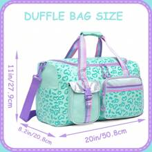 1 件儿童行李袋 女孩旅行袋 女孩运动袋 女孩过夜袋 女孩过夜袋 女孩舞蹈袋 周末旅行袋 带鞋隔层的健身袋