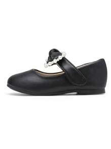 Girl's Dress Shoes, Mary Jane Flats For Flower Girl Party School Wedding (Toddler/Little Girl) - Black-pU - View 7