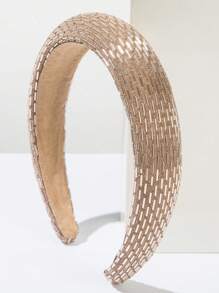 1 pieza Diadema con cuentas de estilo coreano, de nueva y multicolor, con diseño de frente alta y versátil, accesorio de cabello hecho a mano con tubo de cristal, elegante y creativo para uso diario