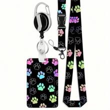 ID Badge Holder With Breakaway Lanyard, Fashionable Lanyards For ID Badges Cute Badge Reel Retractable, ID Card Holder Keychain Name Badge Clip, Nurse Teacher Gifts,School Supplies,Back To School - Black - View 1