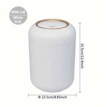 Une poubelle en plastique 3L/9,5L avec couvercle, design à bouton-poussoir, convient pour les cuisines, les salles de bain, les bureaux, les salons, les chambres, les meubles et la décoration de la maison, les décorations de Noël, les cadeaux de Noël - Blanc. - Blanc - Voir 3