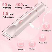 Afeitadora eléctrica 2 en 1 para mujer, diseño de cuchilla de cerámica seguro y afilado, elimina rápidamente el vello corporal en múltiples áreas, diseño impermeable para uso en seco y mojado, motor potente que proporciona un afeitado suave, herramienta esencial para el bikini de la mujer, suministros de viaje