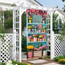 1pc "Hello Spring" Floral Doorway Banner - 70x35 Inch Vibrant Polyester, Easter And Spring Decor, With Colorful Floral Shop Background, Durable And Bright, Suitable For Porch, Garden, Seasonal Home Wall Photo Booth Outdoor Hanging Decor, Sunflower Decor
