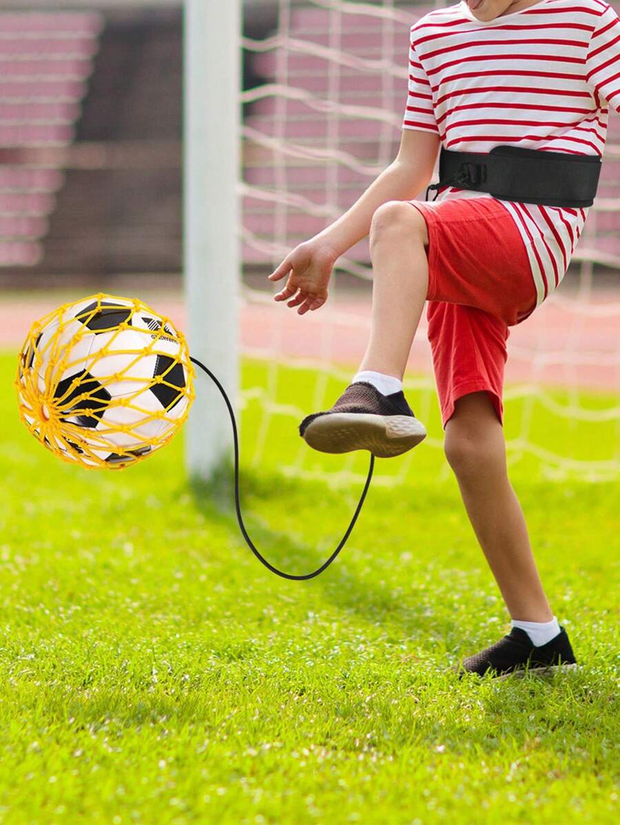 1pc Soccer/Football Training Tool With Waist Belt - Yellow - View 1