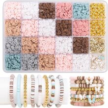 New DIY Kids Friendship Bracelet & Necklace Accessories Set, Multi-Color Clay Beads & Spacers - Figure 1 - View 6