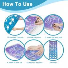 1pc Inflatable Hole Floating Bed, PVC Material Hollow Sequin Gradient Floating Pad, Summer Beach Inflatable Floating Device, Water Relaxation Lounge Chair Pool Float, Beach Essentials, Beach Accessories - Multicolor - View 3