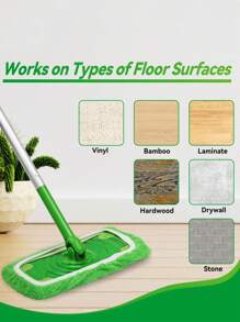 6 件可重复使用拖把替换垫 - 超强吸水，易于清洁干湿地板 - 必备清洁工具、拖把布、平板拖把垫、家用吸水拖把替换套、干湿两用拖把垫