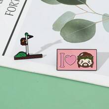 SuperMario SuperMario 1/2 Pcs Creative Cartoon Mario Game Brooch Personalized Flagpole Love Enamel Pin Metal Badge Jewelry Clothing Backpack Accessories A Gift For Friends