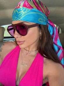 1pc Women Pilot Glasses, Multi-Color Leopard Print Retro Boho Style, Unisex Plus Size Street Fashion Y2K Chic Decoration Glasses, Beach Shades Suitable For Vacation And Driving