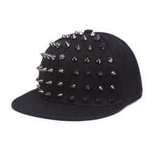 1PC Unisex Punk Studded Baseball Hip-Hop Hat Adjustable Snapback Spike Rivet Stud Cap - Silver - View 3