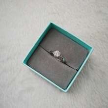 女士时尚优质人造钻石戒指 925 纯银扭曲戒指臂镶锆石 4 爪结婚戒指适合婚宴派对珠宝配饰求婚戒指 - 白色 - 查看 6