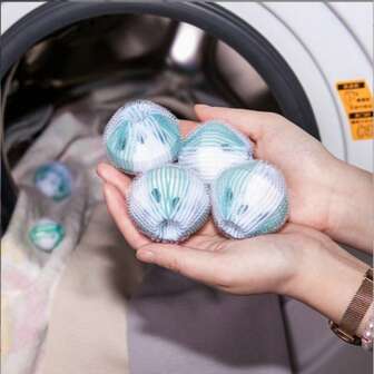 6/12 Pcs Nylon Lint Remover Balls, Laundry Washing Machine Lint Remover Balls, Removes Fuzz & Pill, Anti-Tangle Clothing Absorbing Lint Balls