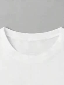 Camiseta Casual de Manga Corta para Mujer con Corte Holgado - Blanco - Ver 2