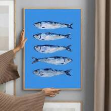 1pc Colorful Sardine Lobster Fish Ocean Animal Poster Prints Perfect Design Nordic Modern Living Room Home Decor Gift No Frame