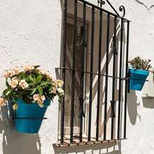 植物支架环 黑色金属壁挂式花盆挂钩 适用于花园或室内墙壁花盆支架 - 彩色 - 查看 7