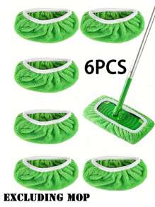 8 件/6 件/4 件/2 件/1 件，超细纤维清洁拖把替换垫，与扫地机兼容，平板拖把布，可水洗替换拖把布，干湿两用，易于清洁，清洁用品，返校用品，拖把替换垫，松紧带平板拖把布，可水洗拖把垫替换装，除尘拖把头，软拖把垫替换装，超强吸水，易于清洁，清洁用品