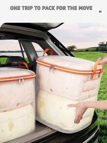 1pc New Duvet/Blanket Storage Bag, Transparent Waterproof Moisture-Proof Clothing Organizer Box With Large Capacity For Home Moving, Storage