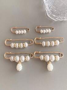 18pcs Women Faux Pearl Brooch Waist Adjustor, Clothing Waist Fixer & Decor, Size Reduction Without Cardboard Dress Accessories Pin For Clothes Bag Charm Backpack For School Office Accessories Shirts Jacket Jewelry Christmas Halloween Clothes Pin Funny Cute Teacher Gifts