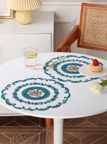 WGROOM 1pc/4pcs Polyester Embroidered Placemats For Kitchen, Dining Room, Table Decoration, Heat Insulation, Anti-Scratch, Anti-Dust, Suitable For Wedding, Party, Gift, Birthday, Christmas - White - View 9