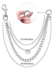 Sanrio 1 Piece Hello Kitty Punk Street Metal Layered Chain Keychain Women Men Waist Keychain Pants Jeans Hip Hop Pants Belt Chain Jewelry Accessories Suitable For Teen Summer Casual Outdoor Athletic Or Vacation Travel Or Graduation Gifts Or Birthday Dress Accessories Or Daily Wear