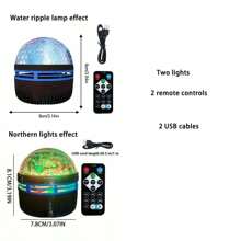 1pc Multifunctional Northern Lights Night Light - 7 Color Remote Control Projection, Dreamlike Bedroom And Living Room Ambiance, Ideal Holiday Gift