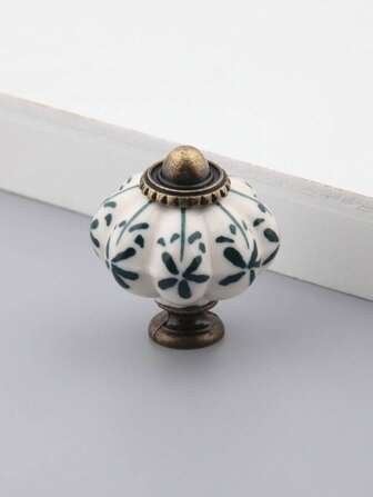 1 件手绘陶瓷南瓜抽屉拉手，简单实用，多用途