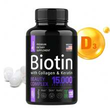 120 Capsules Of Biotin With Collagen & Keratin - Hair Growth Vitamins For Hair And Nail Growth Supplement For Women & Men - 1 chai - Xem 7