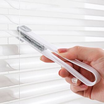 1 Pinza recolectora de polvo para persianas, herramienta de limpieza para ranuras de rejillas de aire acondicionado, cepillo de polvo reutilizable con 6 cabezales reemplazables, apto para persianas, cortinas y limpieza, artículos y herramientas de limpieza