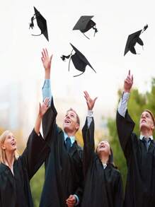 1pc Graduation Cap Holder, Ensures Your Graduation Cap Is Secure. No Need To Change Hairstyle, Upgrade Your Cap. Black - Multicolor - View 10