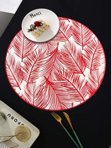 1/4/6 piezas Individuales metálicos con nubes ahumadas para decoración de mesa de boda o fiesta, individual de hoja de palma de primavera