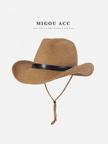 1pc Fashionable Unisex Panama Style Hat, Versatile For Spring/Summer Outdoor, Beach, Travel, Sun Protection, Suitable For Hiking, Vintage, Cowboy, And More