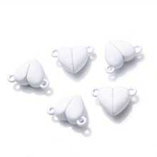 8pcs Heart-Shaped Magnetic Clasp Zinc Alloy Jewelry Accessories, Suitable For Bracelet And Necklace DIY Decoration