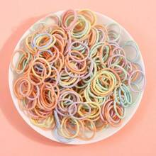 100 Stück Haargummis, 20 mehrfarbige elastische Haargummis, 2cm Durchmesser ohne Knicke, dünne Gummi Haargummis, Haarhalter für Pferdeschwänze, Haraccessoires für Mädchen