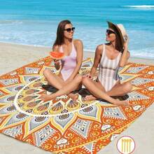 1 Stück Mandala Muster Oversized Stranddecke, leicht und strapazierfähig, Große Größe geeignet für Erwachsene Strandreisen, Camping, Wandern, Picknick