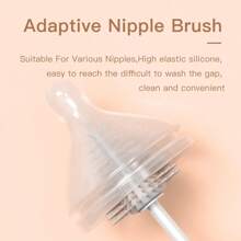 SAIDAH 360 Degree Rotation 3 In 1 Silicone Baby Feeding Bottle Brush Pacifier Brush Wash Water Sippy Cup Container Straw Cleaning Brush Set - Multicolor - View 4