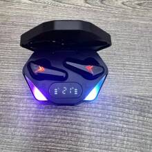 X15 Bluetooth Headset TWS LED Display kabellose Ohrhörer 5.3, kabellose Gaming Headsets mit Mikrofon, halb-offene Kopfhörer, geringe Latenz, Geräuschunterdrückung, Mediensteuerung, kompatibel mit Mobiltelefonen, wiederaufladbarer Lithium-Polymer Akku