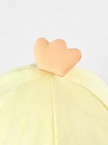 TUTUYA 婴儿遮阳帽渔夫帽，婴幼儿防晒帽，儿童柔软轻薄纯色卡通小熊造型遮阳帽，可调节抽绳，适合日常/户外/旅行，适合0-24个月宝宝，头围44-48厘米 - 黃色 - 查看 5