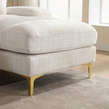 Canapé d'angle moderne en forme de U, tissu chenille, canapé surdimensionné avec méridienne, canapé modulable avec pouf et coussins, élégant pour le salon