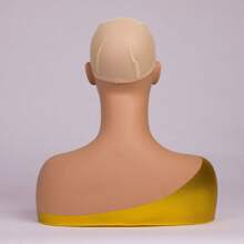 JINGFA PVC Mannequin Head With Shoulder Display Manikin Head Bust For Wigs,Makeup,Beauty Accessories 2PCS - 棕色 - 查看 5