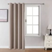 1pc/2pcs 100% Blackout Curtains, Linen Texture, Multiple Size Options For Bedroom, Living Room, Dining Room Or Home Theater Use. Comes With Curtain Rings.,Fall Decor,Autumn Decor,Room Decor