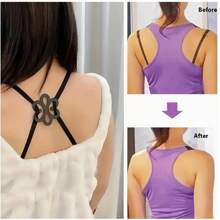 3pcs Flower Shaped Bra Strap Clips, Invisible Anti-Slip Bra Strap Holders Women's Undergarment Accessories Invisible Slip-Proof Bra Strap Buckle For Lingerie - Crossback Straps, Transparent Buckle, Anti-Slip,Random Color And Style Summer Cooling,Beach,Travel
