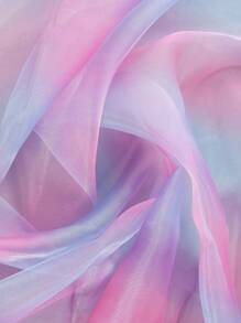 1 pieza Tela de organza degradada y gruesa, tul de malla arcoíris para vestido de princesa, tela transparente de moda y amigable con la piel