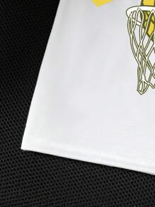 Tween Boy Letter Print Short Sleeve T-Shirt And Shorts Set - White - View 5