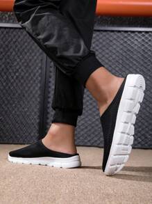 Summer Casual Slip-On Sneakers, Soft Sole Lightweight Breathable Running Shoes, Perforated Convertible Backless Design