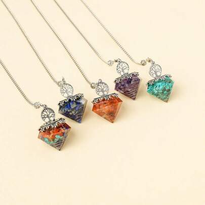 1pc Natural Amethyst Pendulum Crystal Rose Quartz Divination Energy Health Gem Quartz Ornament Pendant 4th Of July Women Fathers Dad Gift