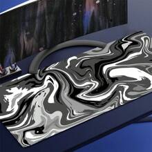 Gaming Mouse Pad XXL Extended Fluid Pattern Mouse Pad , Large Abstract Big Computer Mouse Mat Desk Pad With Non-Slip Rubber Base And Stitched Edge For Home Office-Black Fluid - Multicolor - View 8