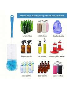 5pcs/Set Deluxe Bottle Cleaning Brush Set - Long Handle 5-In-1 Multi-Purpose Cleaner For Narrow Neck Bottles, Sport Bottles, Coffee Mugs, Tumblers, Flasks, And More - Easy To Use, Effective, And Space-Saving Design.