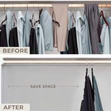 2 Pack European Beechwood Pants Hangers - Space Saving - For Scarves, Jeans - Closet Organizer, Leggings Hanger